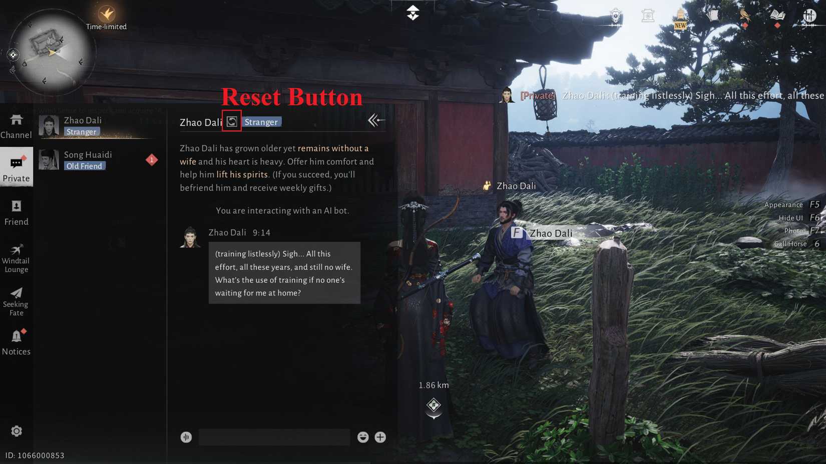 Donde los vientos se encuentran con Zhao Dali Restablecer chat