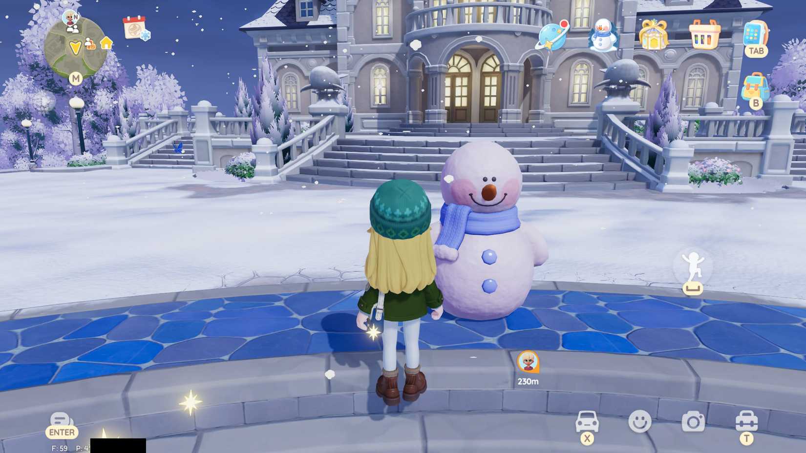 Heartopia Winter Snowman in Town
