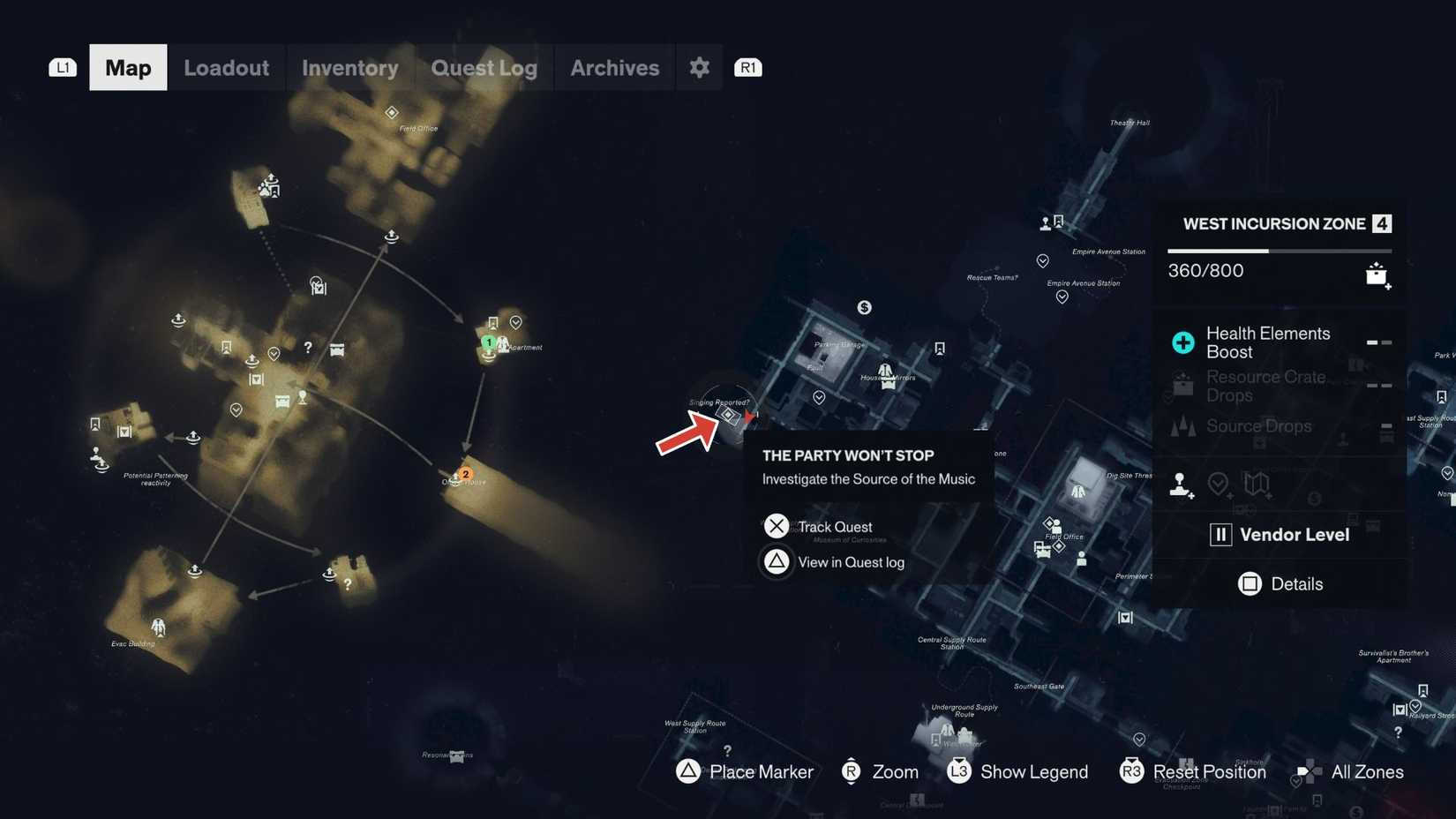 The Party Won't Stop Quest Location Control Resonant
