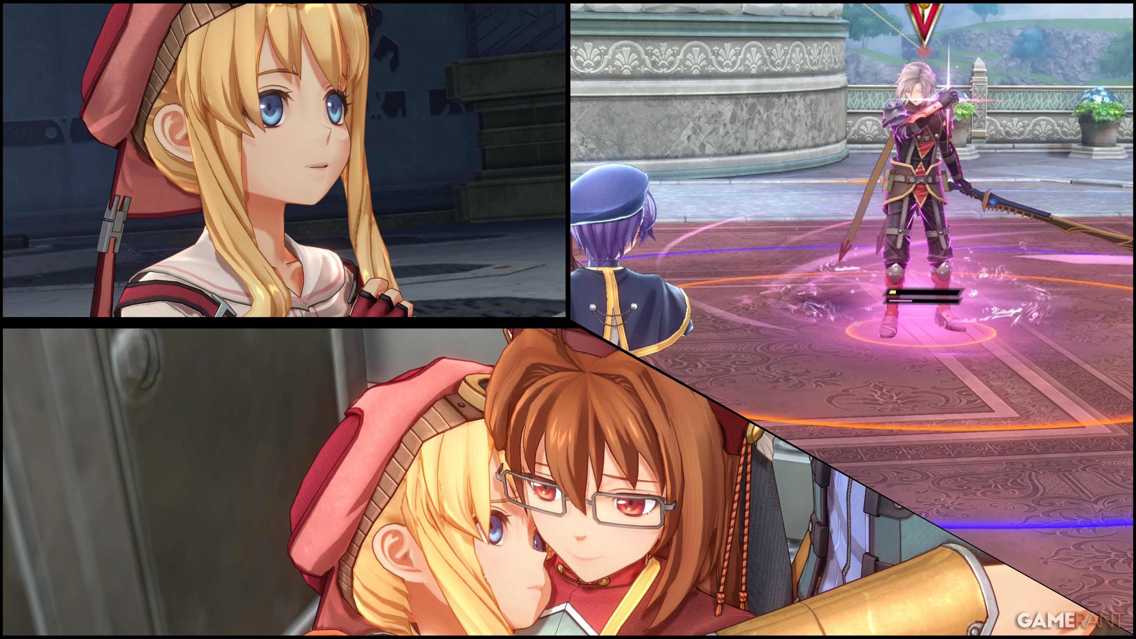 A combined image of gameplay shots from Trails in the Sky